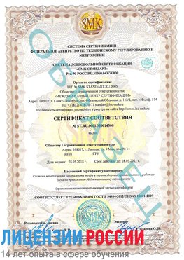 Образец сертификата соответствия Симферополь Сертификат OHSAS 18001